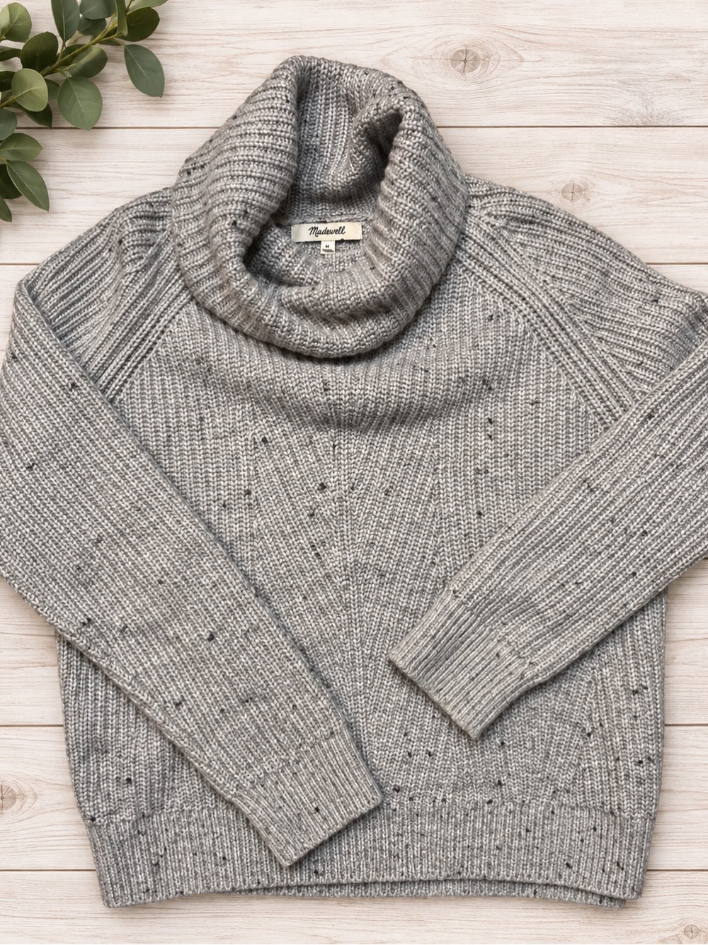 Madewell Women’s  Light Heather Gray Turtleneck Sweater